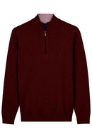Cashmere Mix 1/2 Zip Jumper - Port Red