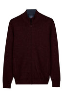 Cashmere Mix Zip Cardigan - Dark Cassis