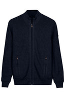 Lined Zip Structure Cardigan - Navy