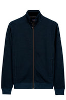 2 Tone Jacquard Sweat Cardigan - Navy