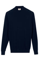 Merino Wool Turtle Neck Jumper - Deep Denim Blue