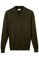 1/2 Zip Merino Wool Jumper - Leaf Green