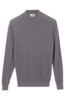 Merino Wool Turtle Neck Jumper - Steel Grey