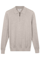 1/2 Zip Merino Wool Jumper - Soft Grey