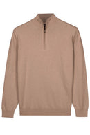 Pima Cotton 1/2 Zip jumper - Taupe