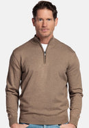 Pima Cotton 1/2 Zip jumper - Taupe