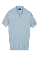 Knitted Polo Shirt - Soft Blue