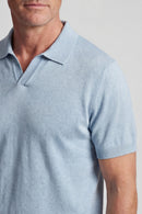 Knitted Polo Shirt - Soft Blue
