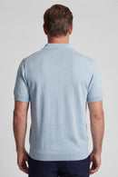 Knitted Polo Shirt - Soft Blue