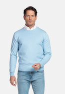 Plain Round Neck Jumper - Soft Blue