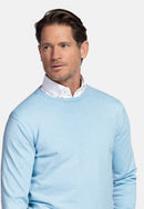 Plain Round Neck Jumper - Soft Blue