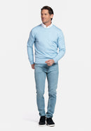 Plain Round Neck Jumper - Soft Blue