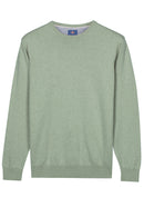 Plain Round Neck Jumper - Misty Green Melange