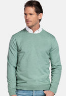 Plain Round Neck Jumper - Misty Green Melange
