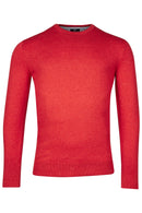 Plain Round Neck Jumper - Coral Melange