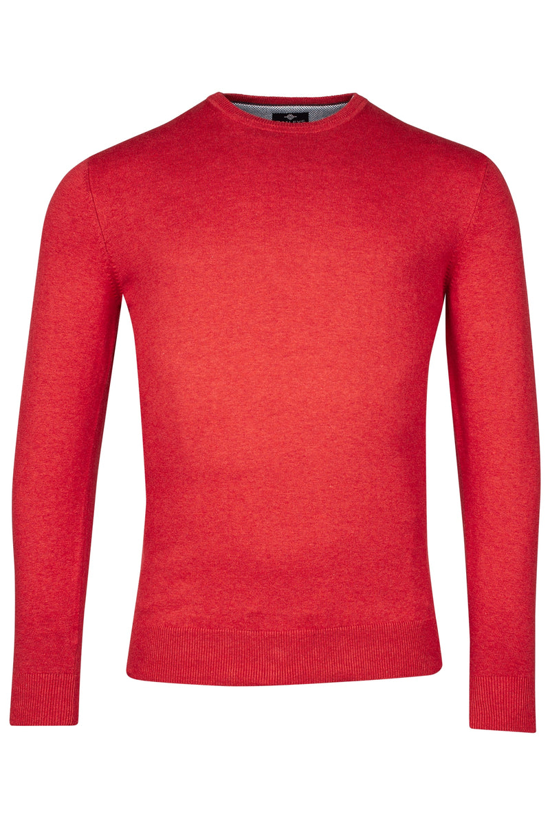 Plain Round Neck Jumper - Coral Melange