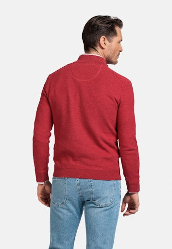 Waffle 1/2 Zip Jumper - Coral Melange