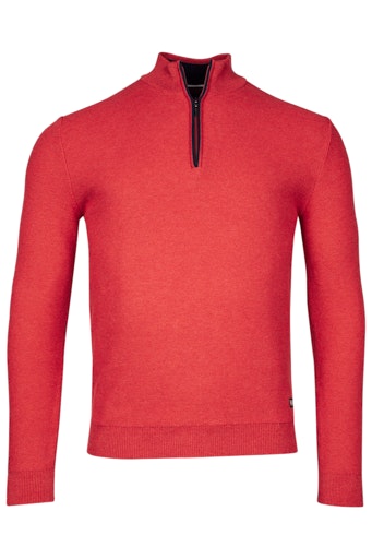 Waffle 1/2 Zip Jumper - Coral Melange
