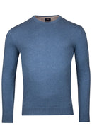 Plain Round Neck Jumper - Delft Blue