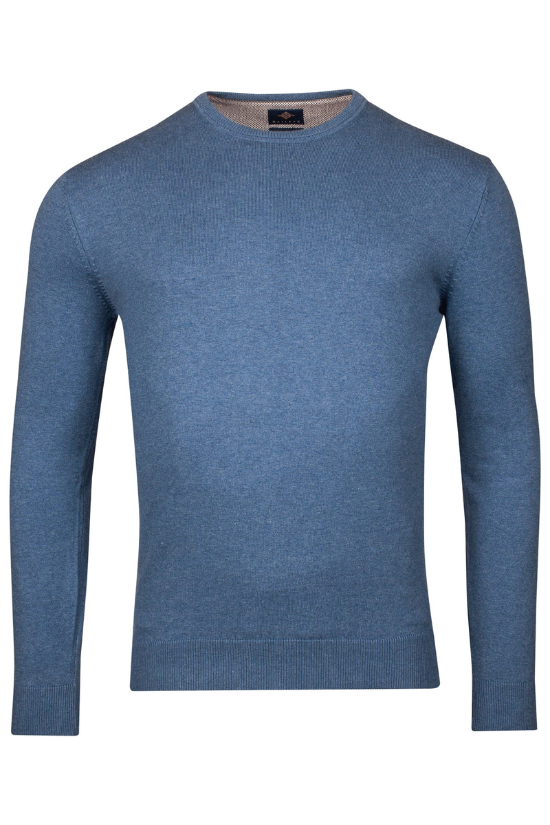 Plain Round Neck Jumper - Delft Blue
