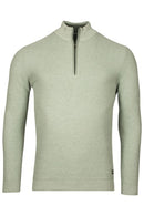 Waffle 1/2 Zip Jumper - Misty Green Melange