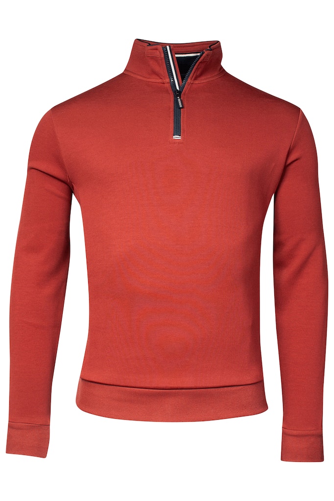 Doubleface 1/2 Zip Sweatshirt - Stone Red