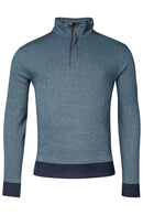 Jacquard 1/2 Zip Sweatshirt - Adriatic Blue