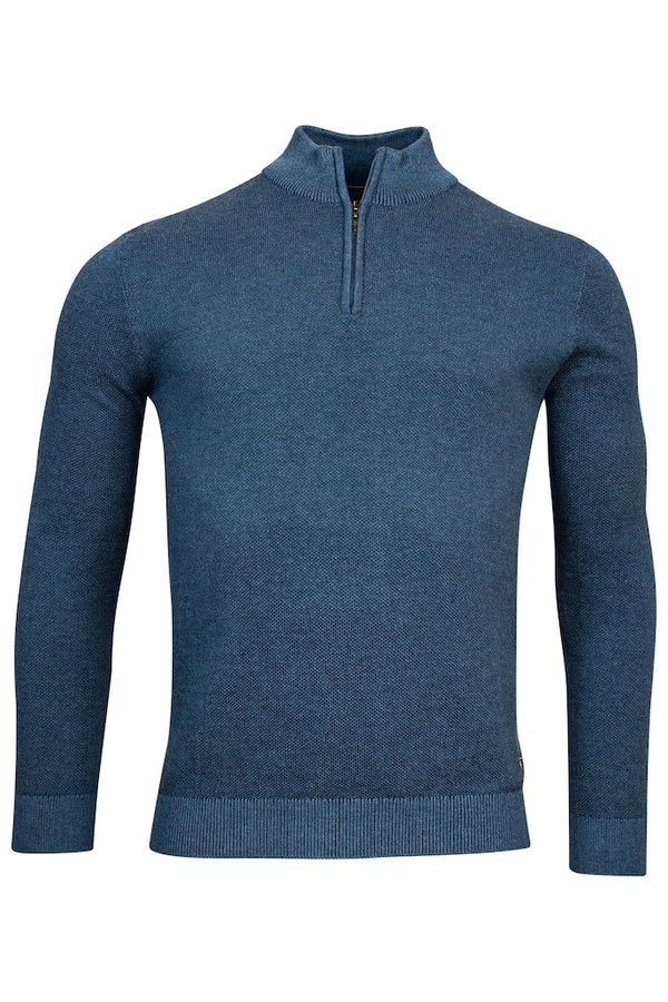 Plain Cotton 1/2 Zip Jumper - Raf Blue