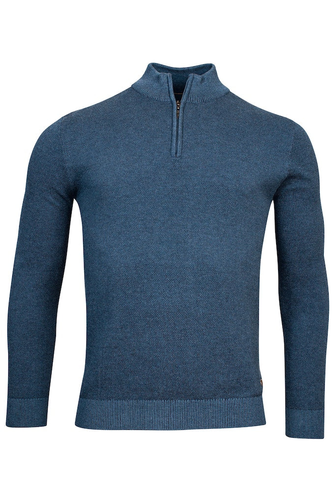 Plain Cotton 1/2 Zip Jumper - Raf Blue