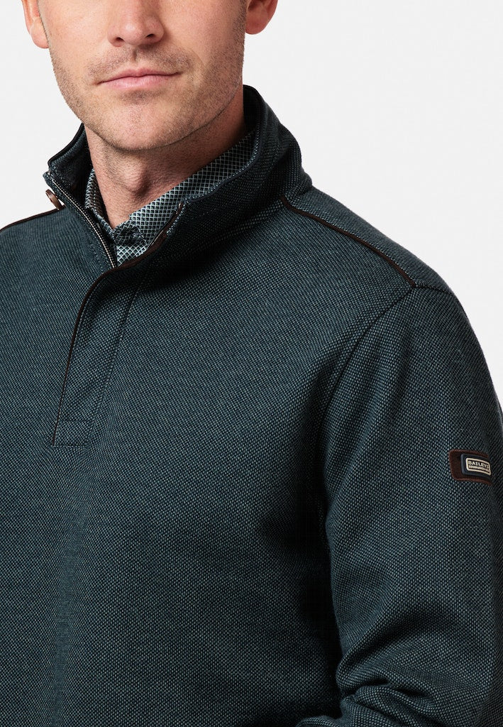 Jacquard 1/2 Zip Sweatshirt - Misty Green