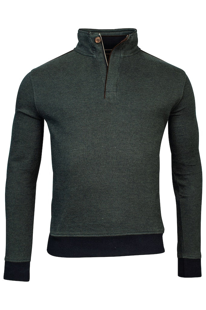 Jacquard 1/2 Zip Sweatshirt - Misty Green