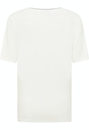 V Neck Front Print T-Shirt - Off White