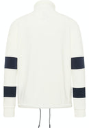 Stripe Sleeve Zip Sweatshirt - Off White
