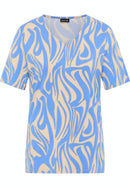 Lebek V Neck Print T-Shirt - Azur