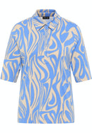 Print Polo Shirt - Azur