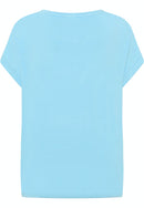 Cap Sleeve Front Print T-Shirt - Turquoise
