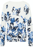 Round Neck Print Jumper - Navy