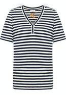 V Neck Striped T-Shirt - Navy