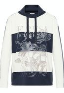 Drawstring Neck Sweatshirt - Navy
