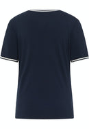 Round Neck Front Print T-Shirt - Navy
