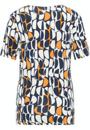 V Neck Print T-Shirt - Navy