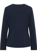 Round Neck Zipped Blazer - Navy