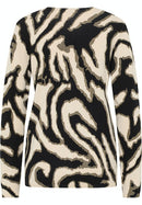 Round Neck Print Jumper - Panna Cotta