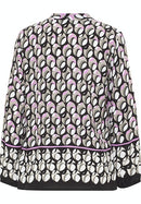 All Over Print V Neck Blouse - Latte Macciato