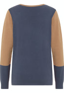 Round Neck Colorblock Jumper - Cappuccino