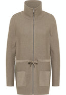 Long Zipped Cardigan - Cognac