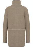 Long Zipped Cardigan - Cognac