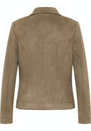 Faux Suede Jacket - Cognac