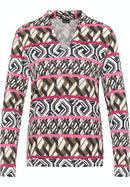 V Neck Print T-Shirt - Cognac