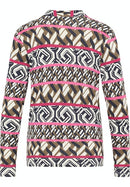 V Neck Print T-Shirt - Cognac